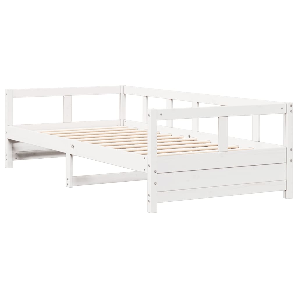 daybed uden madras 90x200 cm massivt fyrretræ hvid