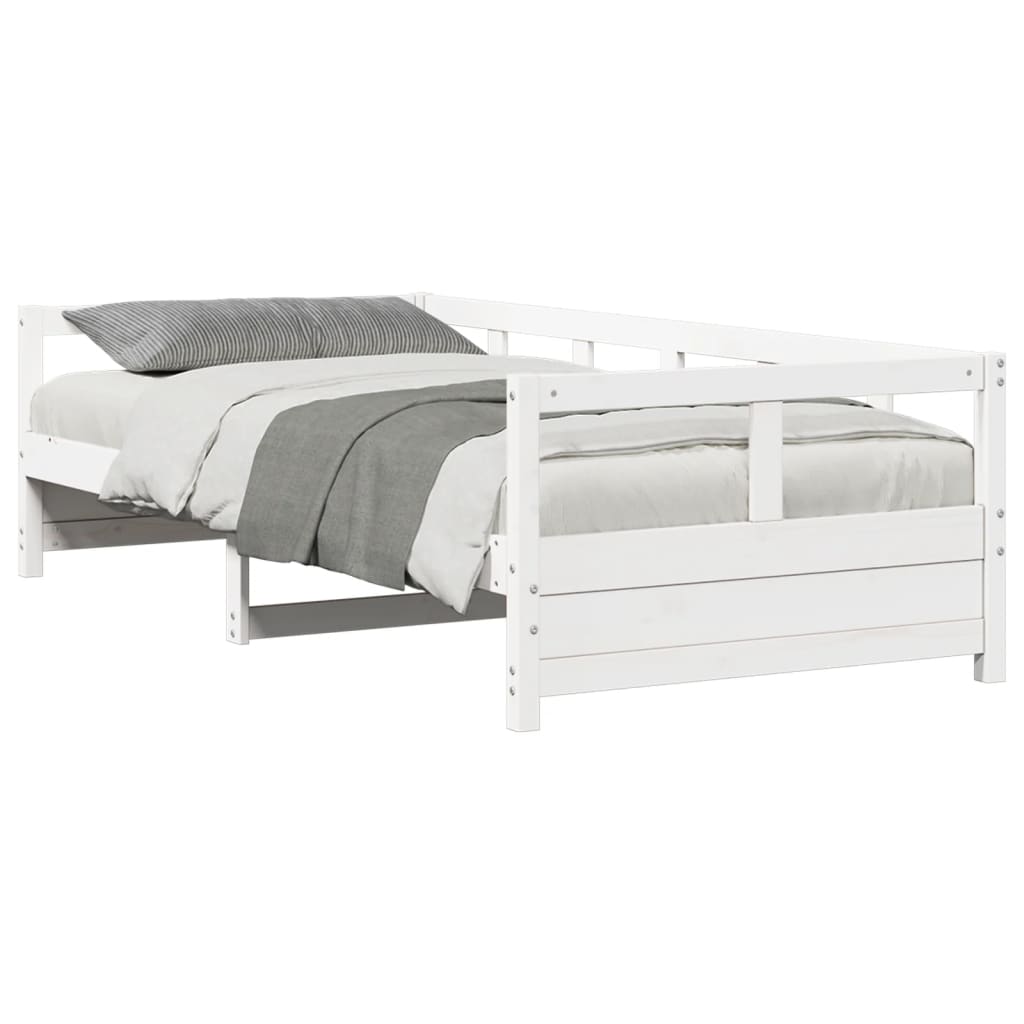 daybed uden madras 90x200 cm massivt fyrretræ hvid