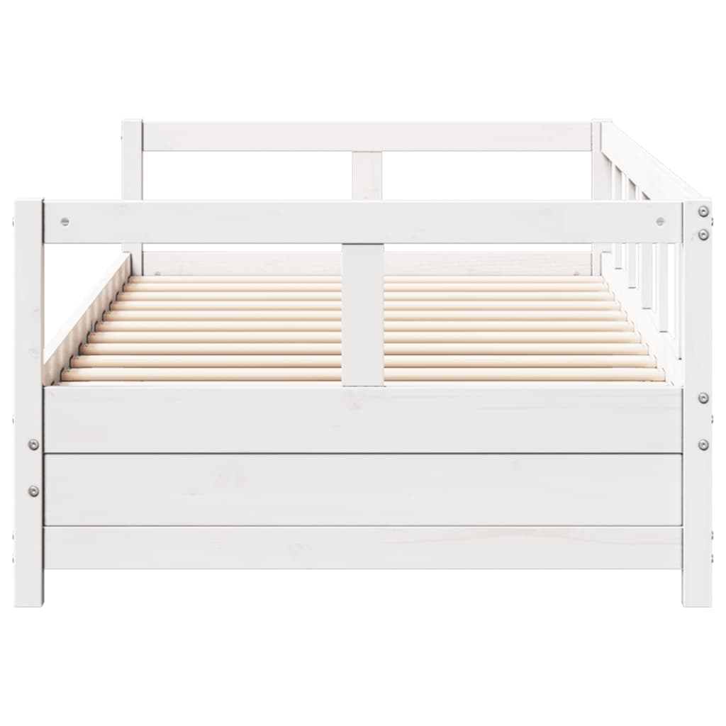 daybed uden madras 90x200 cm massivt fyrretræ hvid