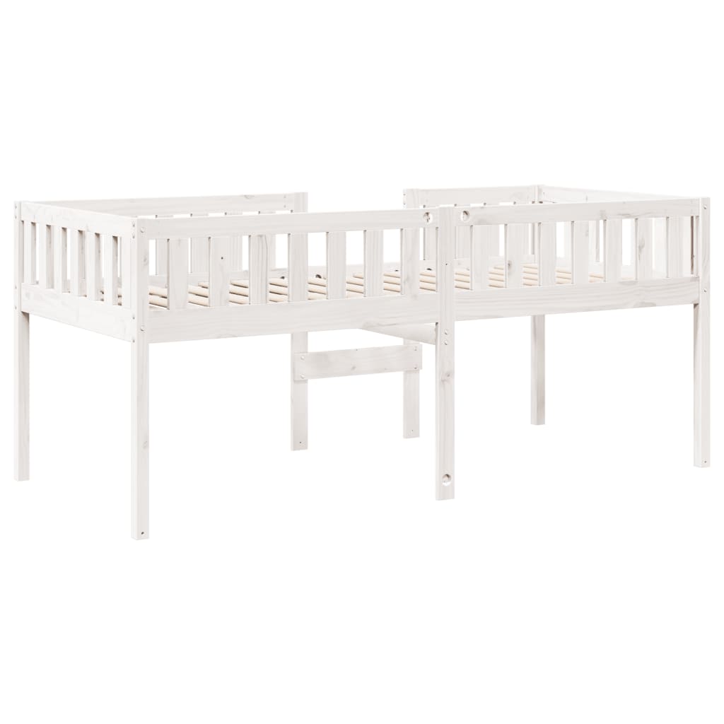 juniorseng uden madras 90x190 cm massivt fyrretræ hvid