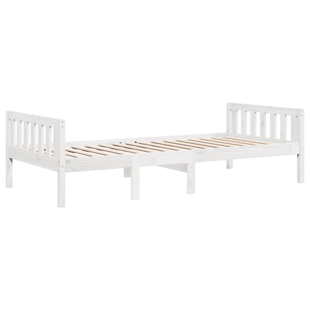 juniorseng uden madras 80x200 cm massivt fyrretræ hvid