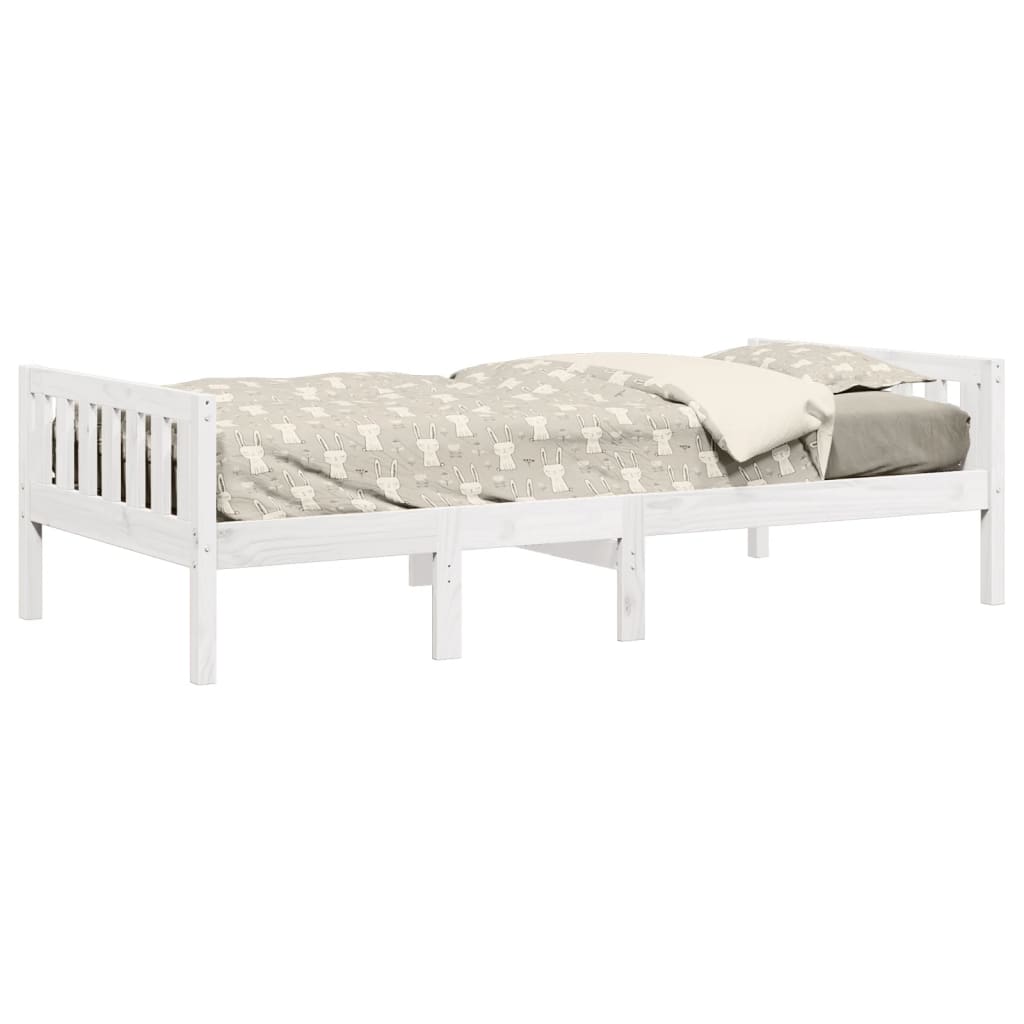juniorseng uden madras 80x200 cm massivt fyrretræ hvid