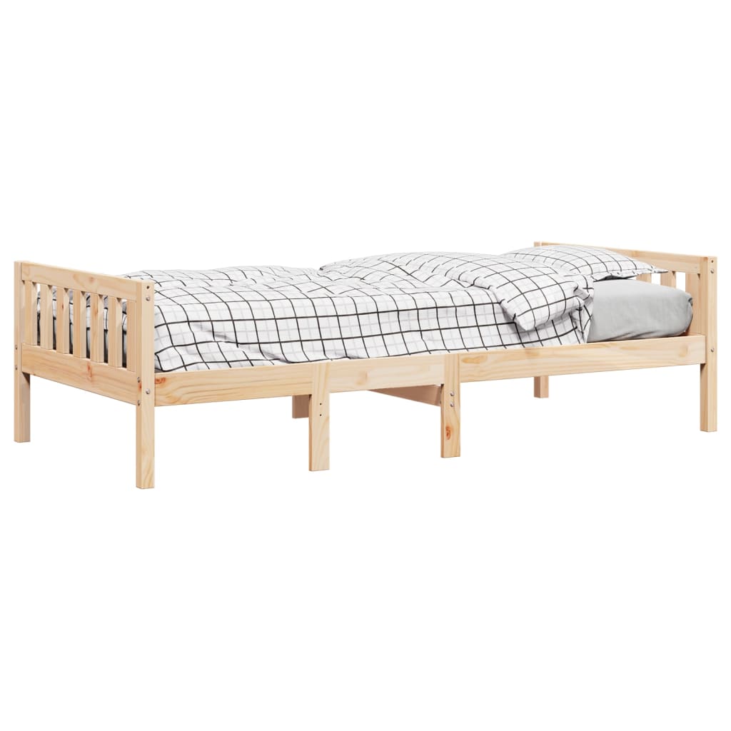 juniorseng uden madras 90x200 cm massivt fyrretræ