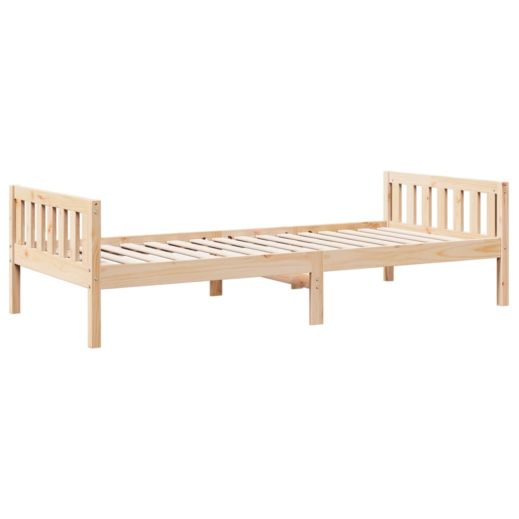 juniorseng uden madras 90x200 cm massivt fyrretræ