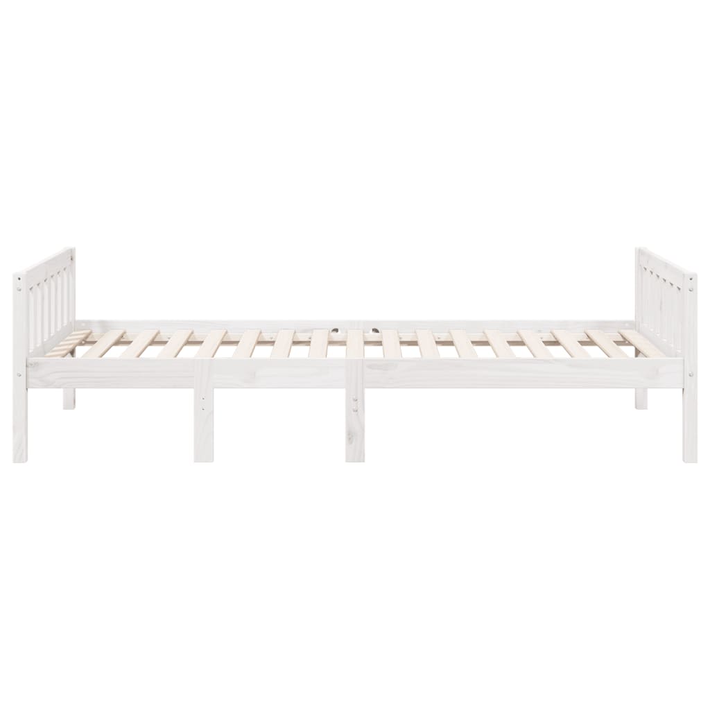 juniorseng uden madras 90x200 cm massivt fyrretræ hvid