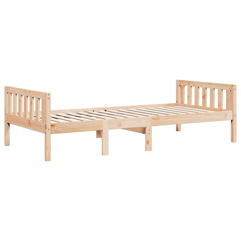 juniorseng uden madras 90x190 cm massivt fyrretræ