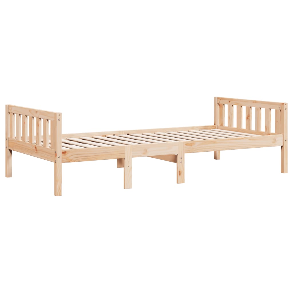 juniorseng uden madras 75x190 cm massivt fyrretræ
