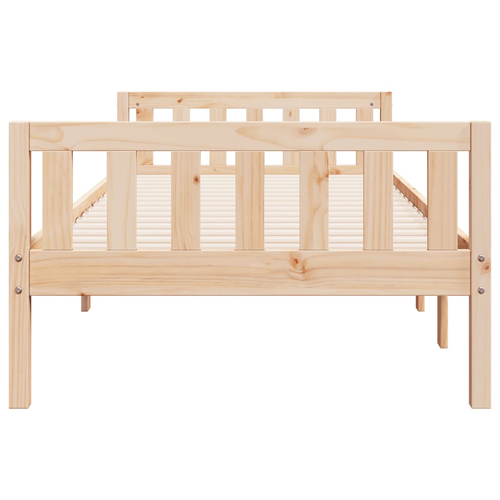 juniorseng uden madras 75x190 cm massivt fyrretræ