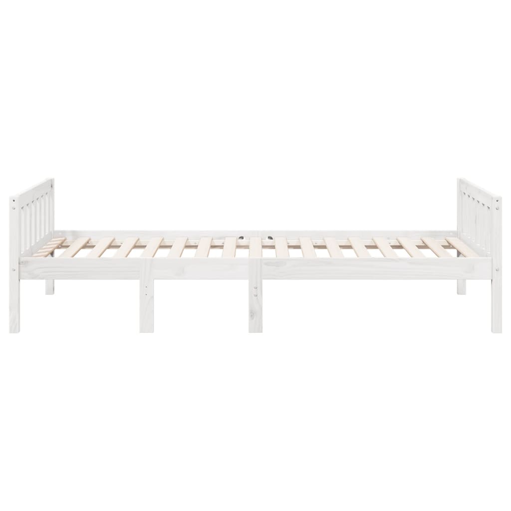 juniorseng uden madras 75x190 cm massivt fyrretræ hvid