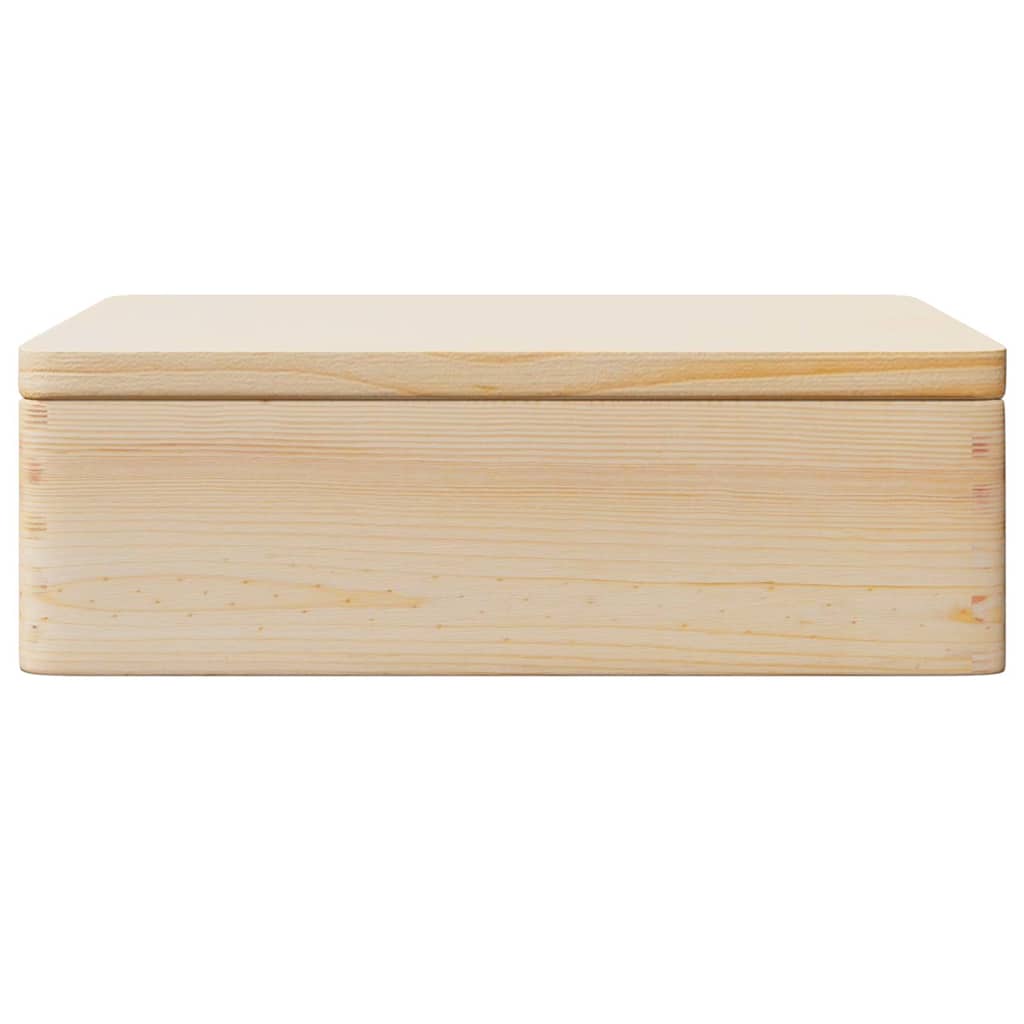 trækasse med låg 40x30x13 cm massivt fyrretræ