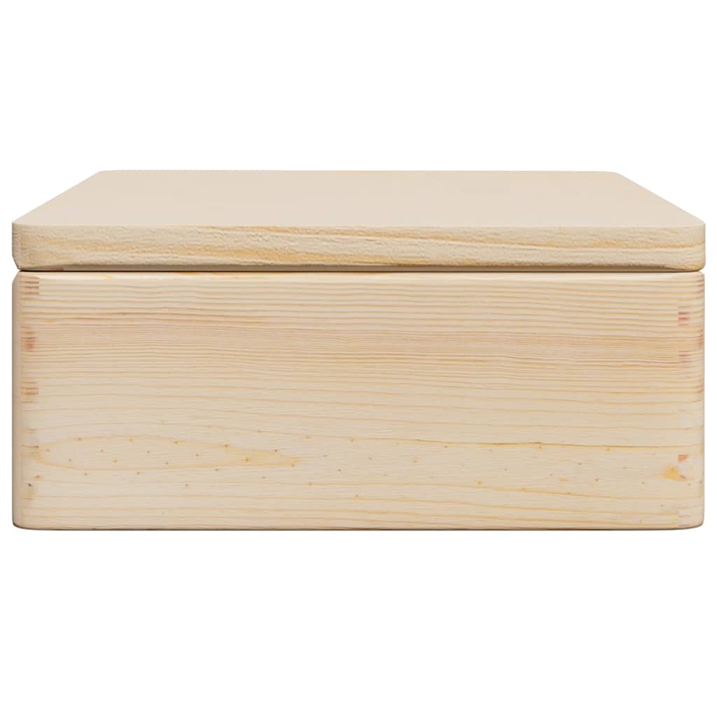 trækasse med låg 40x30x13 cm massivt fyrretræ