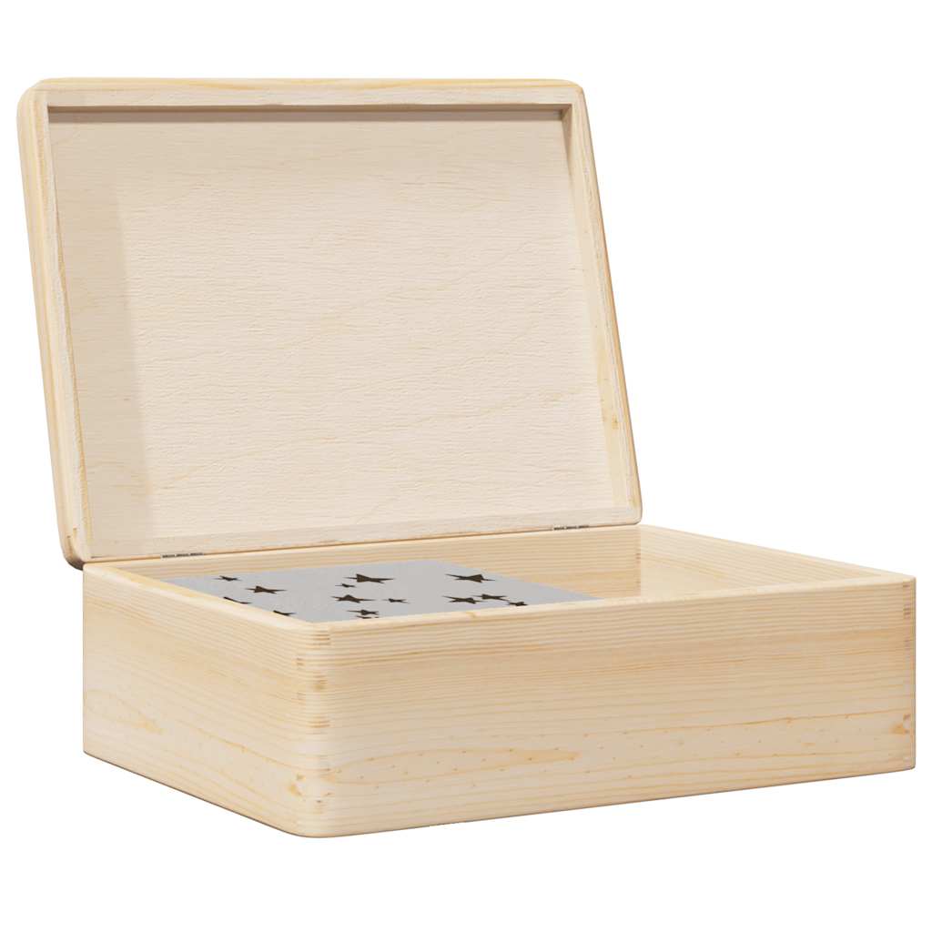 trækasse med låg 40x30x13 cm massivt fyrretræ