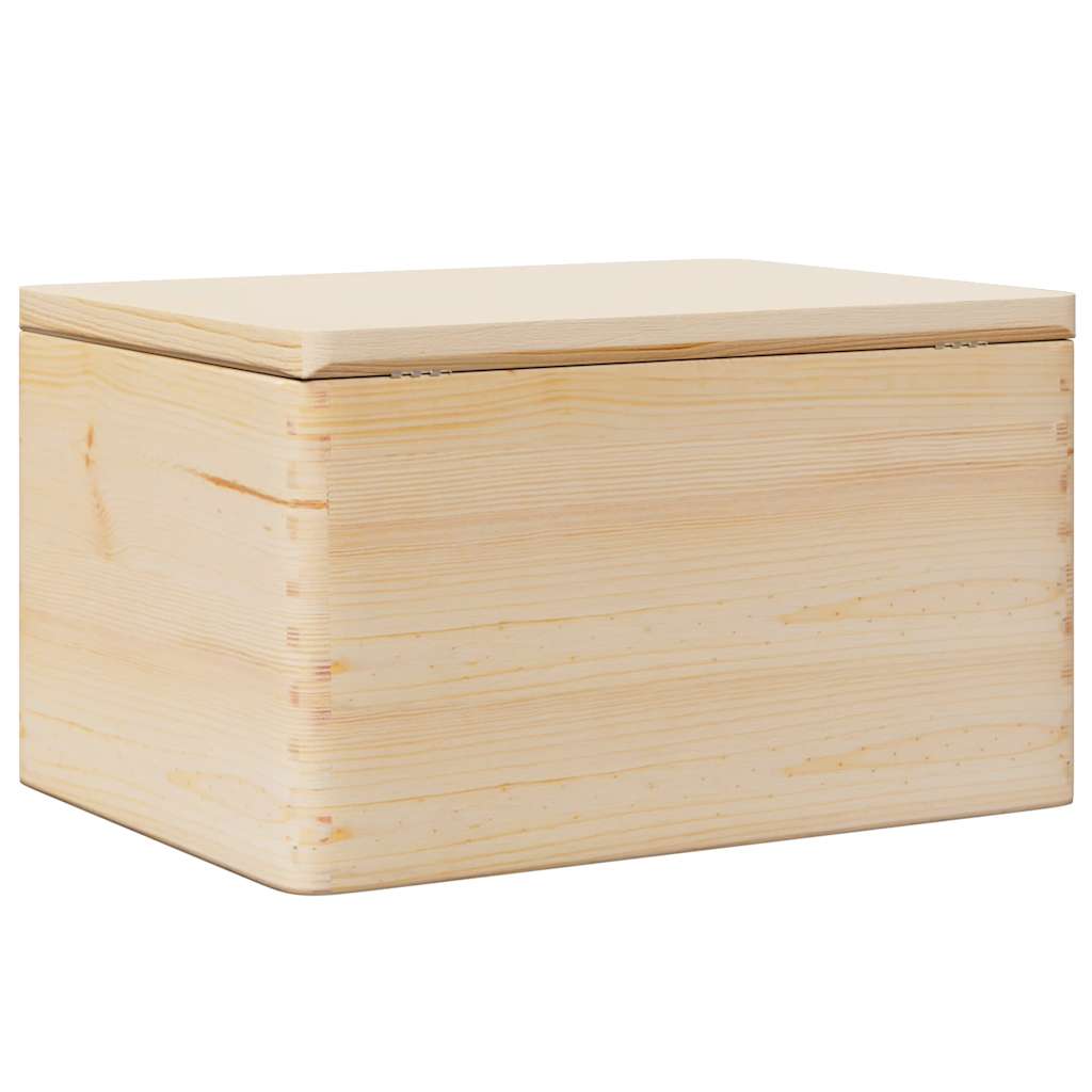 trækasse med låg 40x30x23 cm massivt fyrretræ