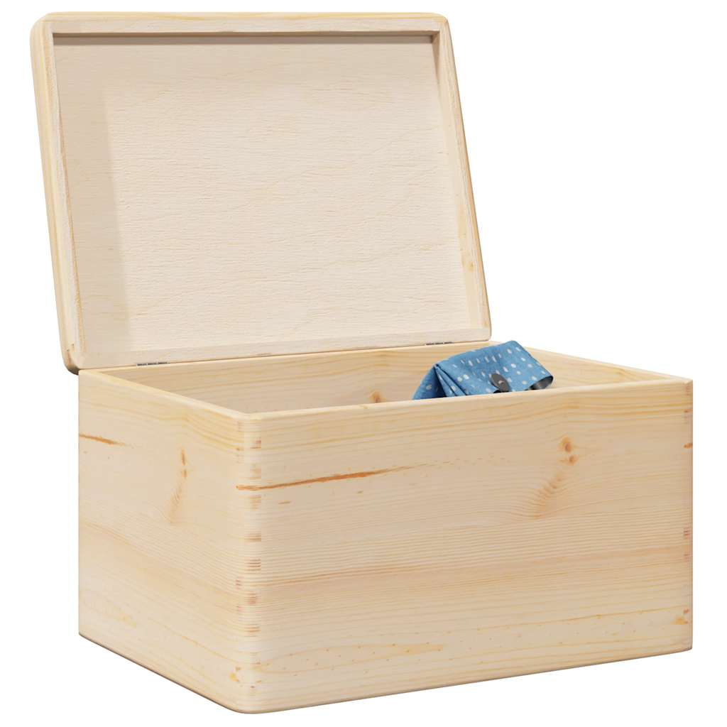 trækasse med låg 40x30x23 cm massivt fyrretræ