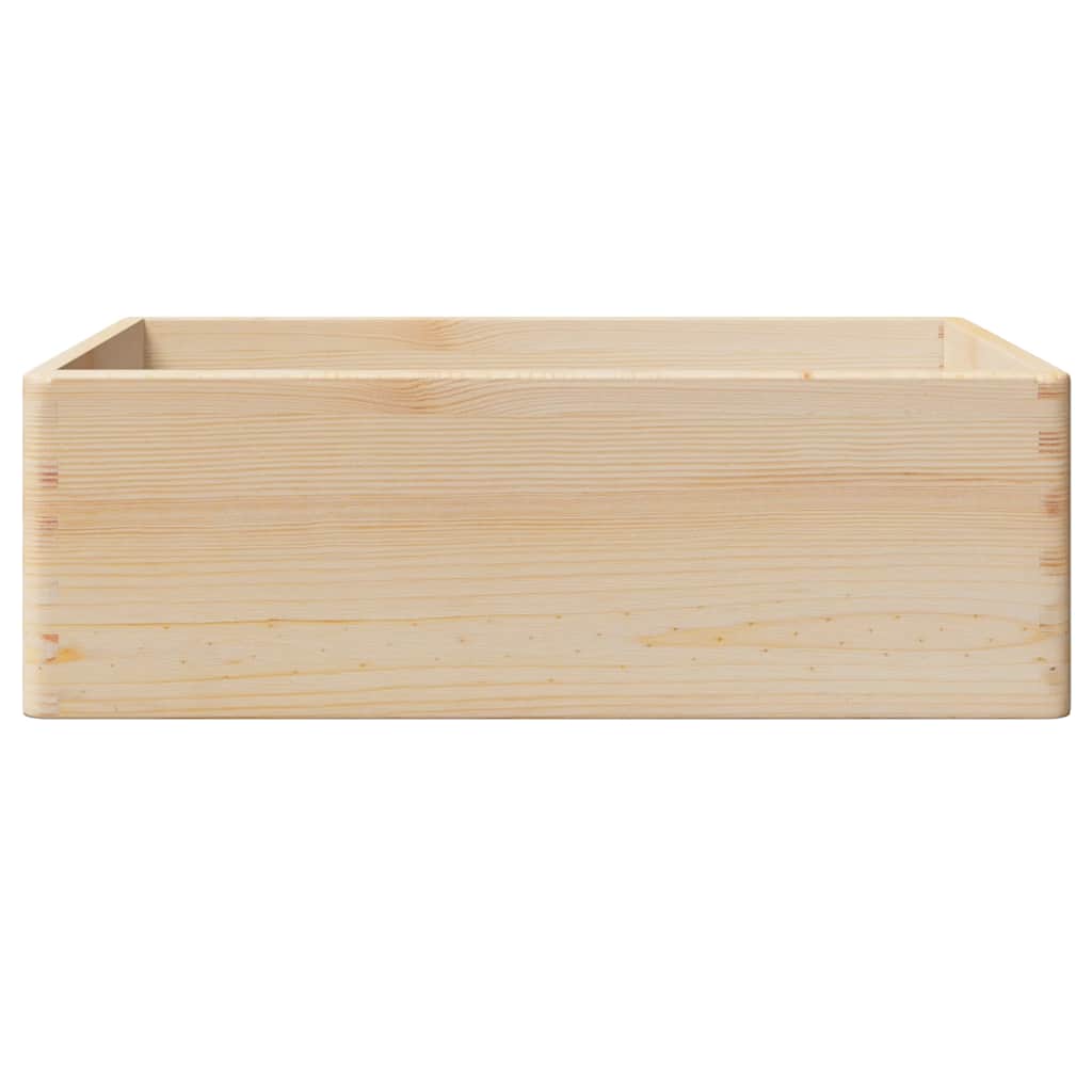 trækasse med håndtag 40x30x13 cm massivt træ fyrretræ