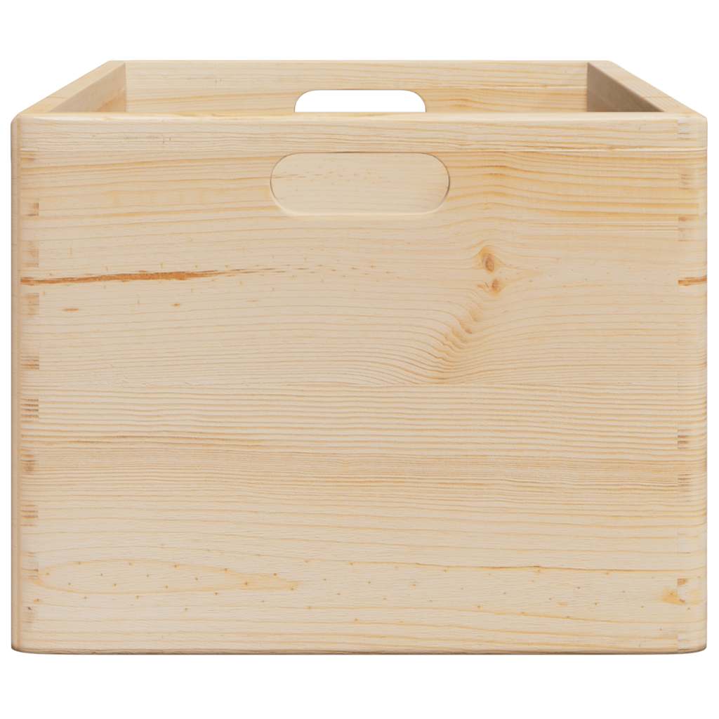 trækasse med håndtag 40x30x23 cm massivt træ fyrretræ