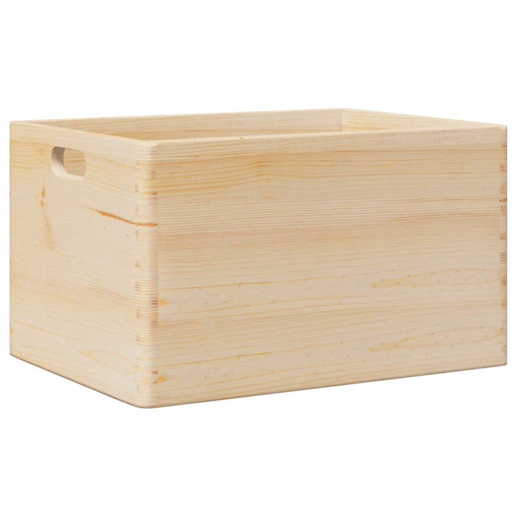 trækasse med håndtag 40x30x23 cm massivt træ fyrretræ