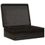 trækasse med låg sort 40x30x13 cm massivt træ fyrretræ