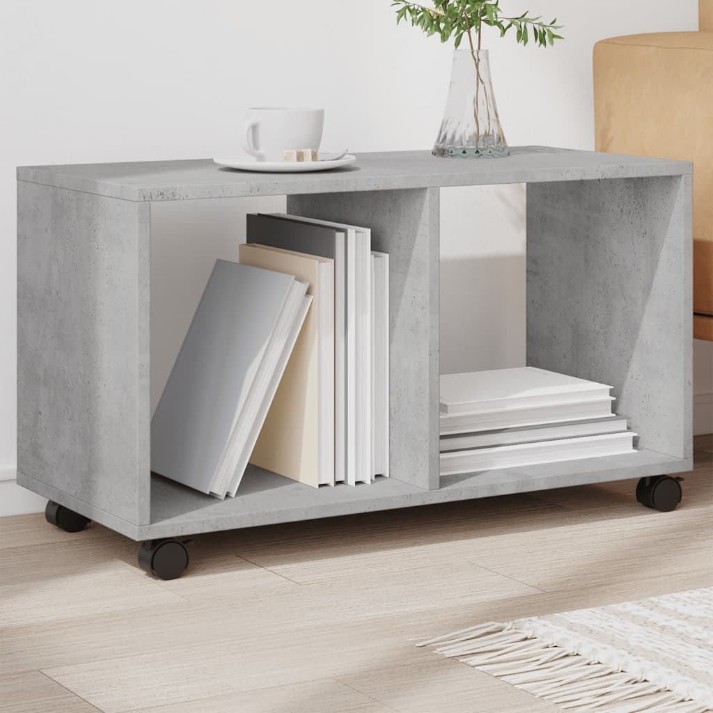 rullebord 72x33x42,5 cm konstrueret træ betongrå