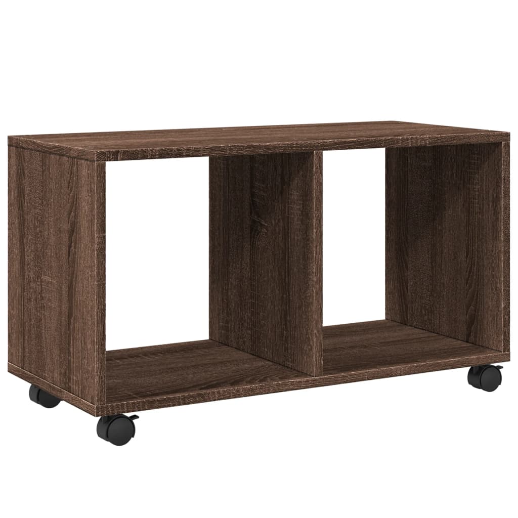 rullebord 72x33x42,5 cm konstrueret træ brun egetræsfarve