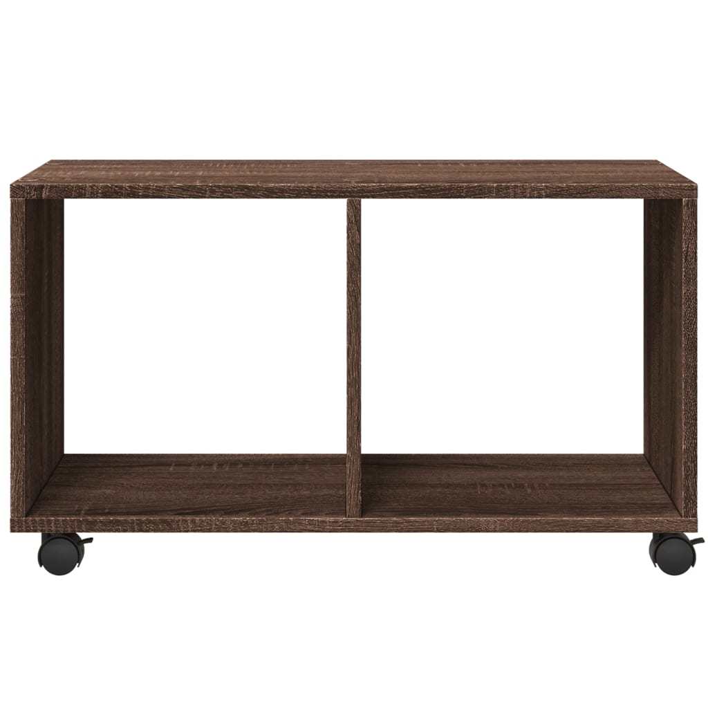 rullebord 72x33x42,5 cm konstrueret træ brun egetræsfarve