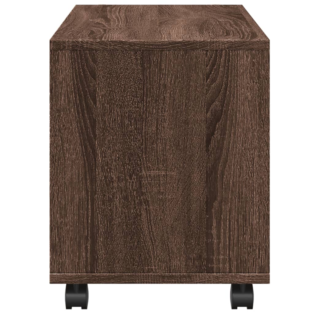rullebord 72x33x42,5 cm konstrueret træ brun egetræsfarve
