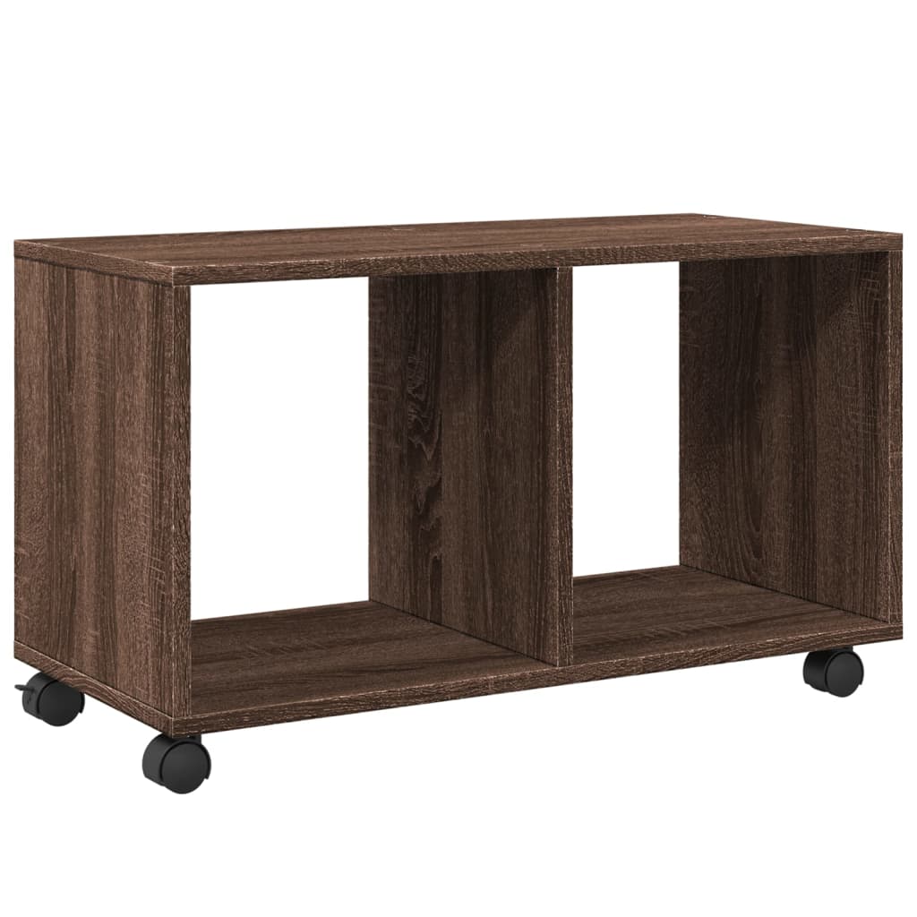 rullebord 72x33x42,5 cm konstrueret træ brun egetræsfarve