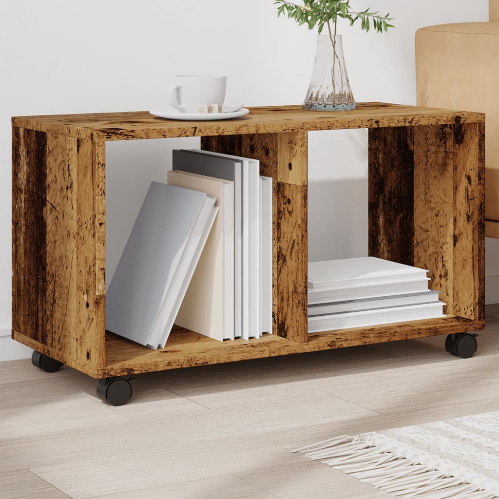 rullebord 72x33x42,5 cm konstrueret træ gammelt trælook