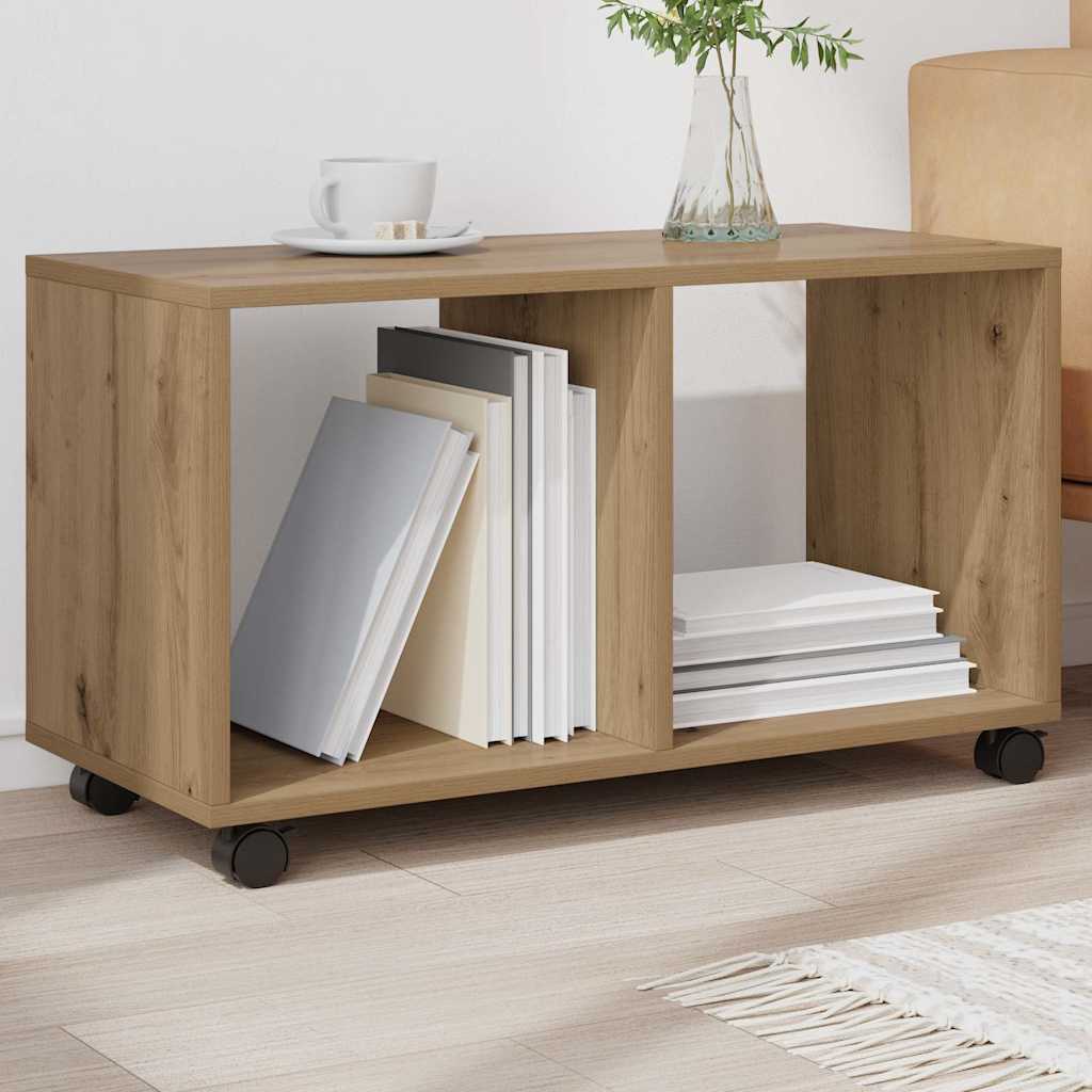 rullebord 72x33x42,5 cm konstrueret træ egetræsfarve