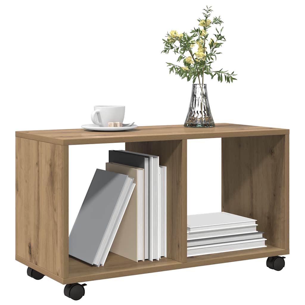 rullebord 72x33x42,5 cm konstrueret træ egetræsfarve
