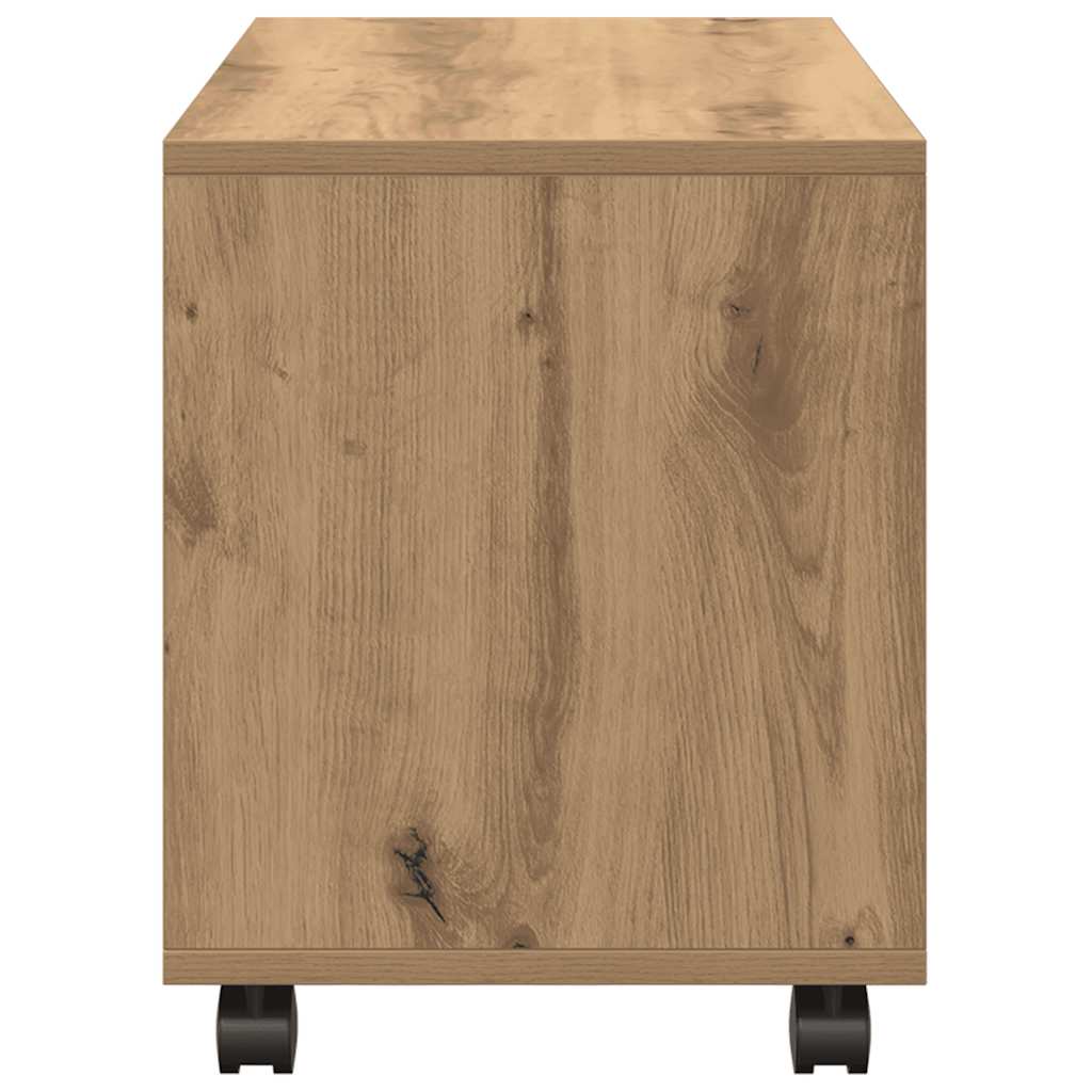 rullebord 72x33x42,5 cm konstrueret træ egetræsfarve