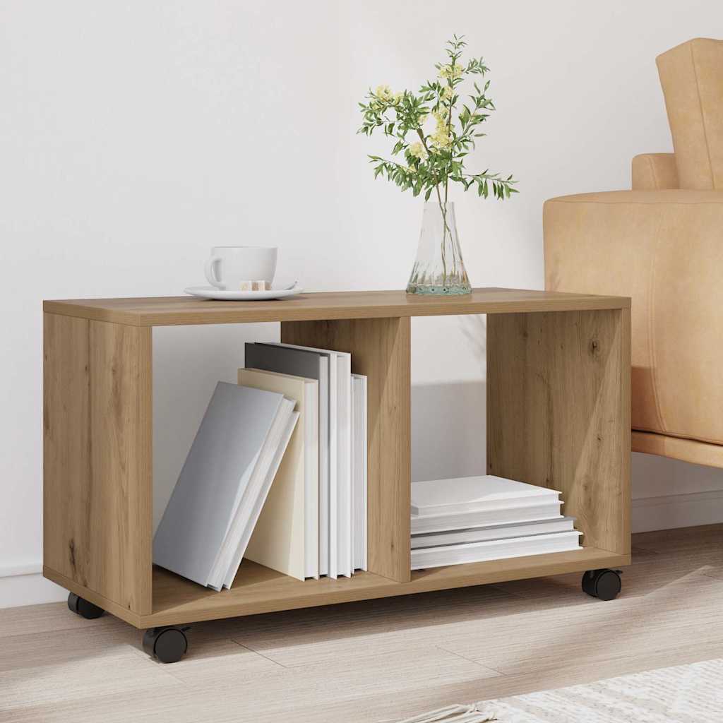 rullebord 72x33x42,5 cm konstrueret træ egetræsfarve