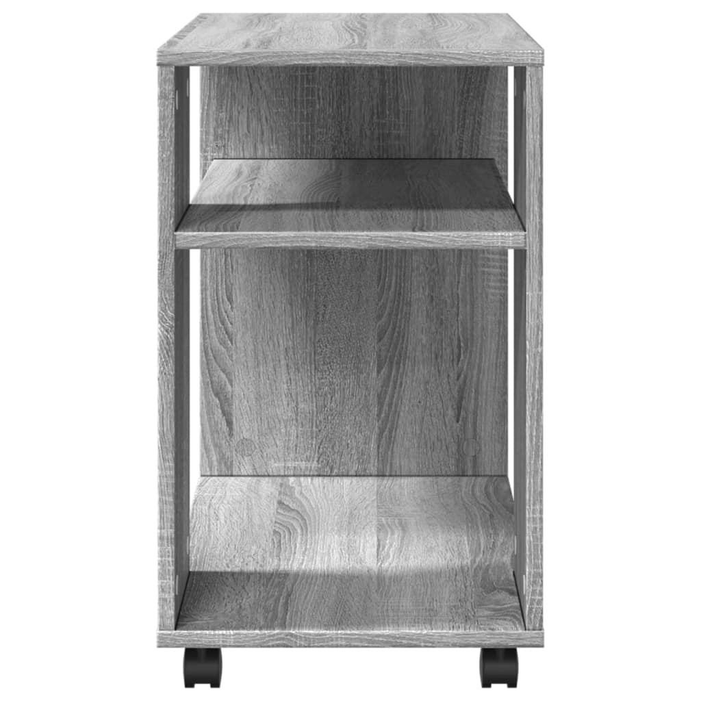 sidebord med hjul 70x35x60 cm konstrueret træ grå sonoma-eg