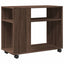 sidebord med hjul 70x35x60 cm konstrueret træ brunt egetræ