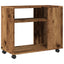 sidebord med hjul 70x35x60 cm konstrueret træ gammelt trælook