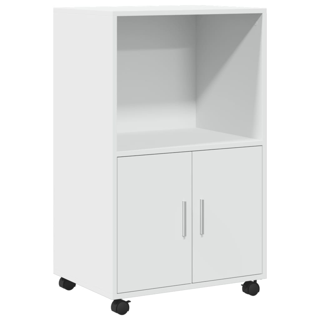 rullebord 55x40x91 cm konstrueret træ hvid