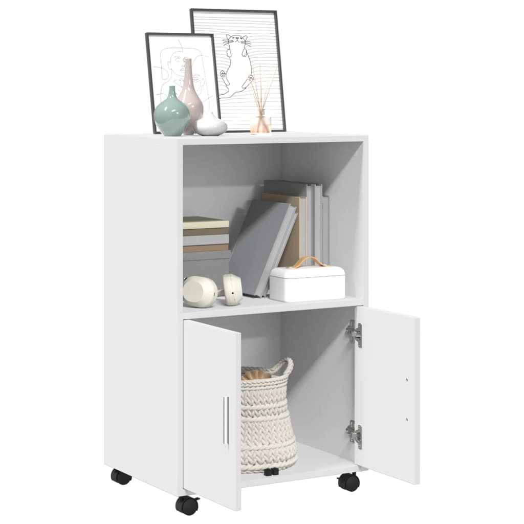 rullebord 55x40x91 cm konstrueret træ hvid