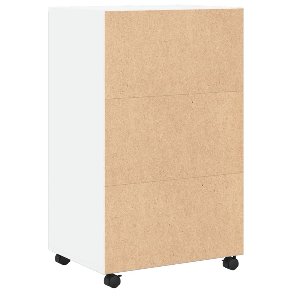 rullebord 55x40x91 cm konstrueret træ hvid