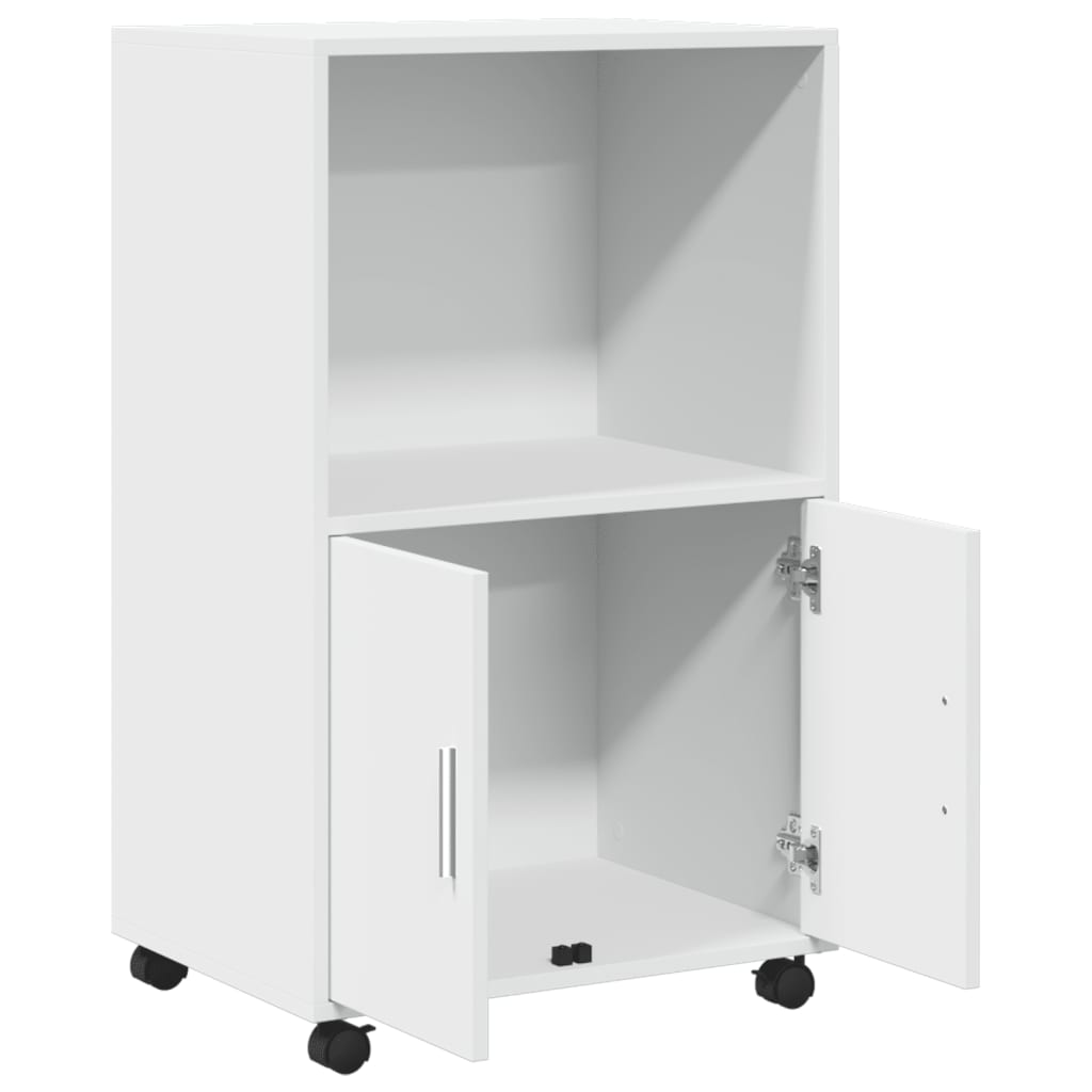 rullebord 55x40x91 cm konstrueret træ hvid