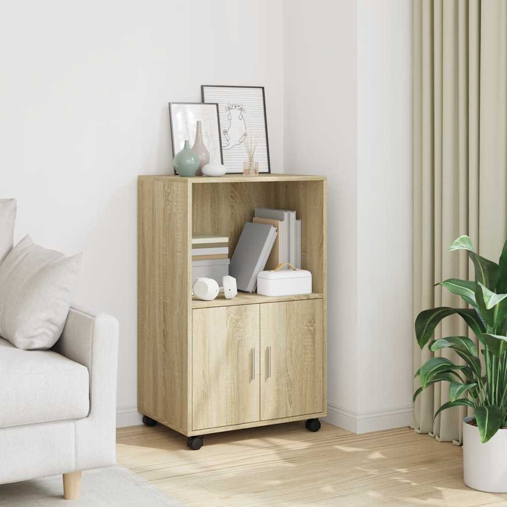 rullebord 55x40x91 cm konstrueret træ sonoma-eg