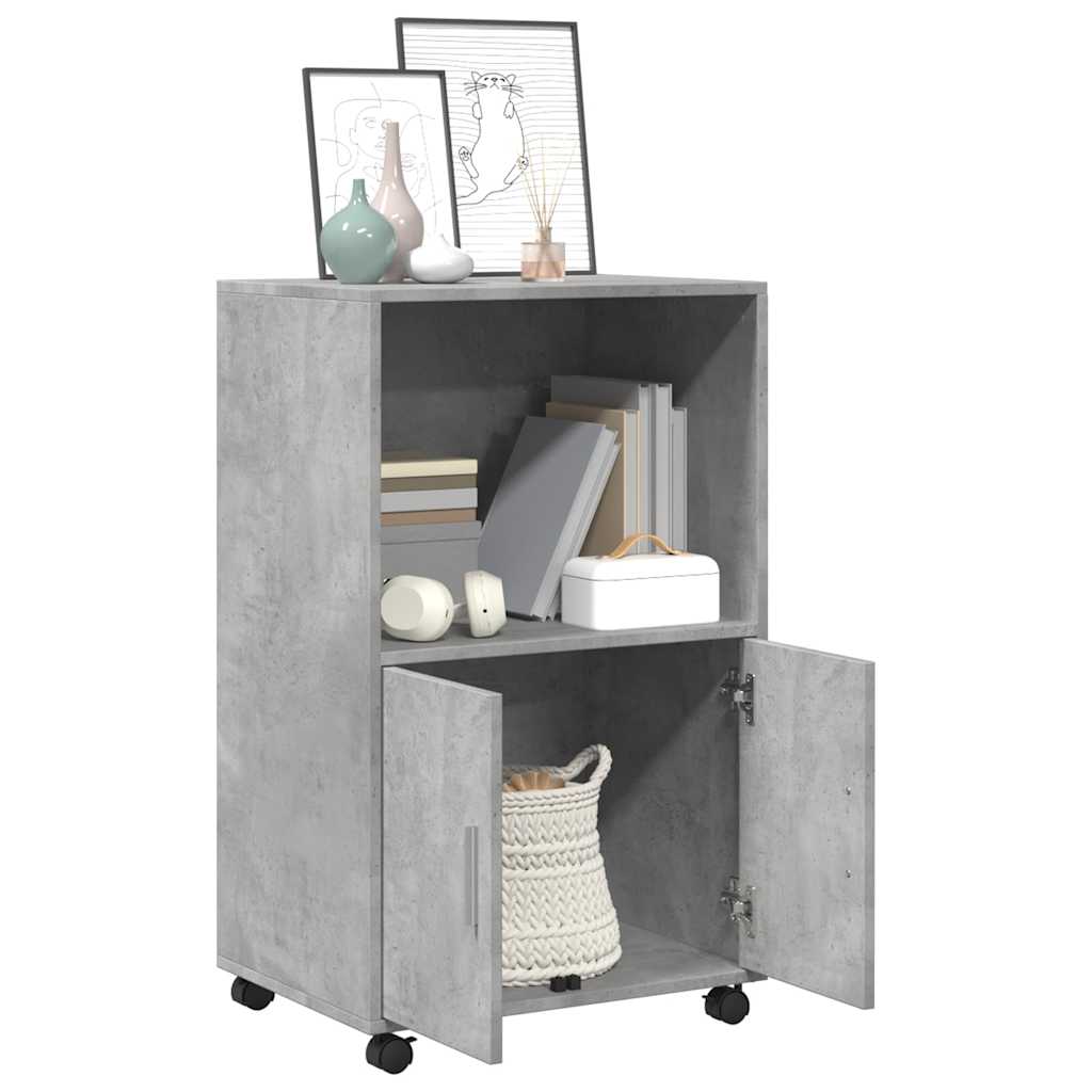 rullebord 55x40x91 cm konstrueret træ betongrå