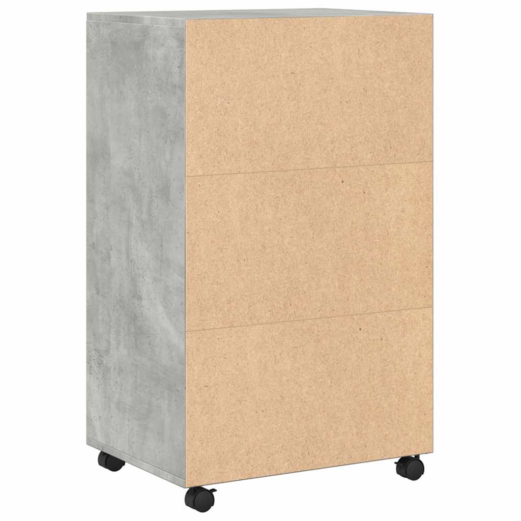 rullebord 55x40x91 cm konstrueret træ betongrå