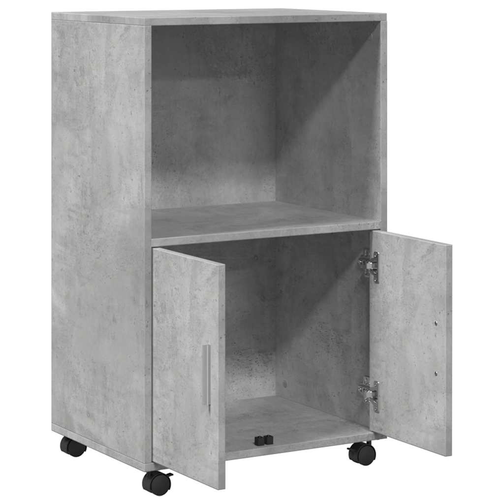 rullebord 55x40x91 cm konstrueret træ betongrå