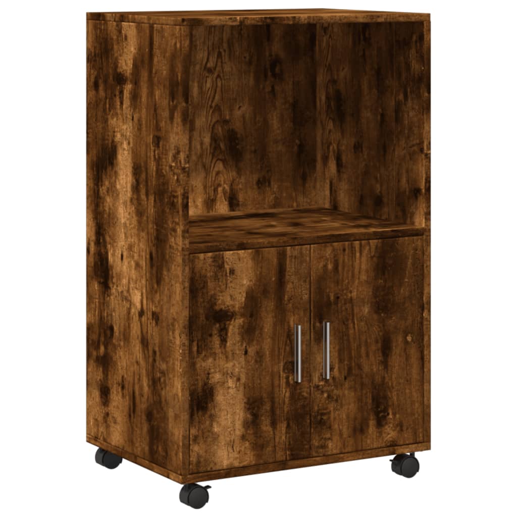 rullebord 55x40x91 cm konstrueret træ røget egetræsfarve