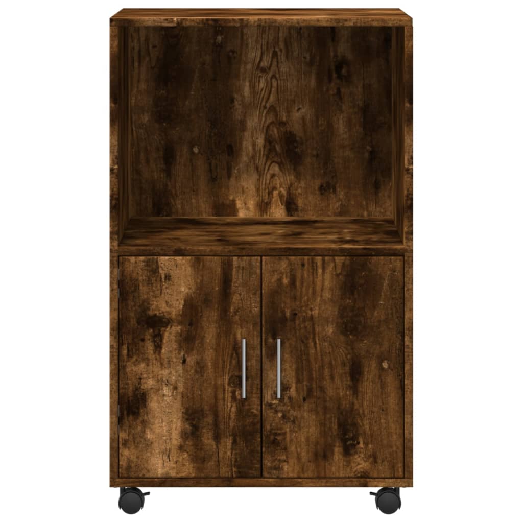 rullebord 55x40x91 cm konstrueret træ røget egetræsfarve