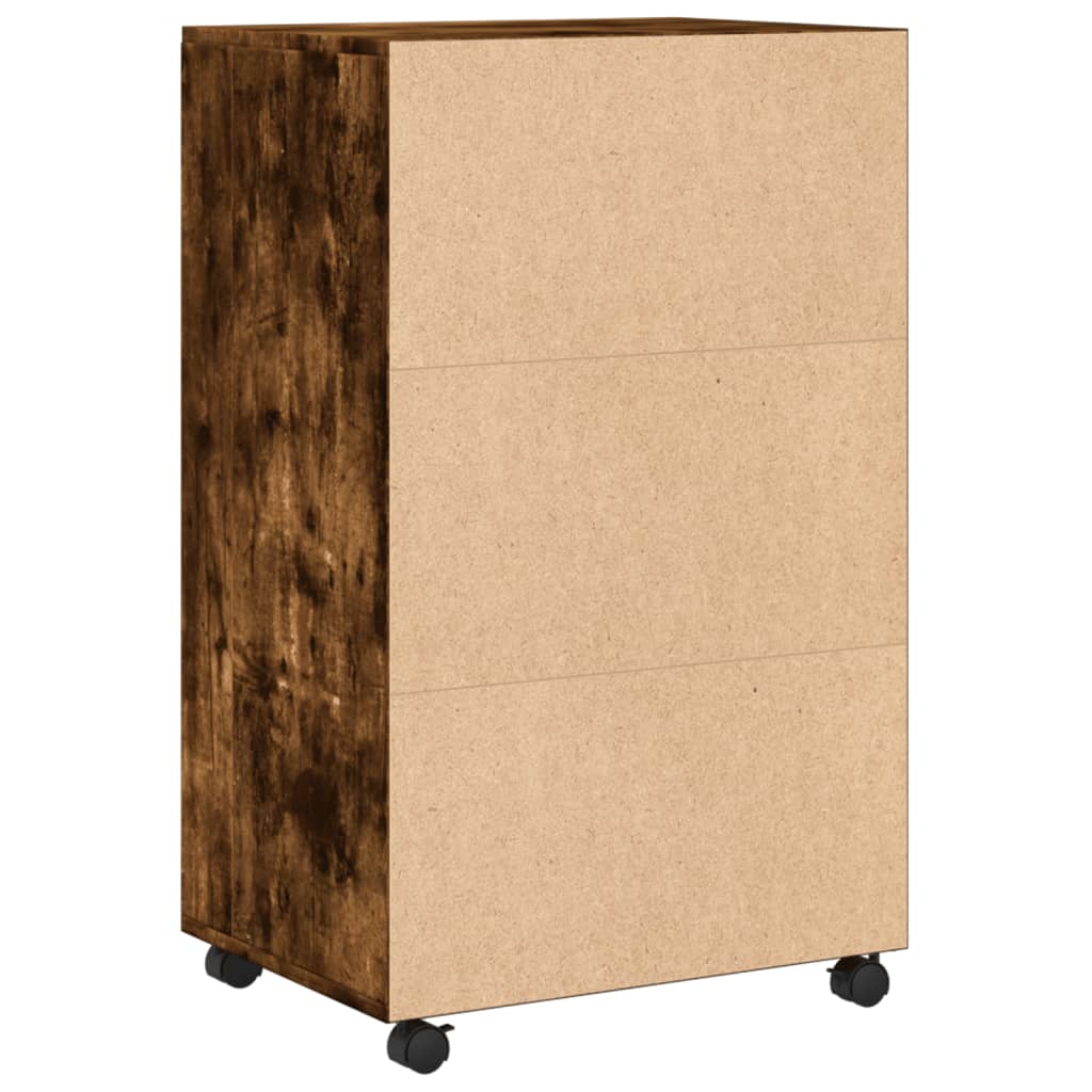 rullebord 55x40x91 cm konstrueret træ røget egetræsfarve
