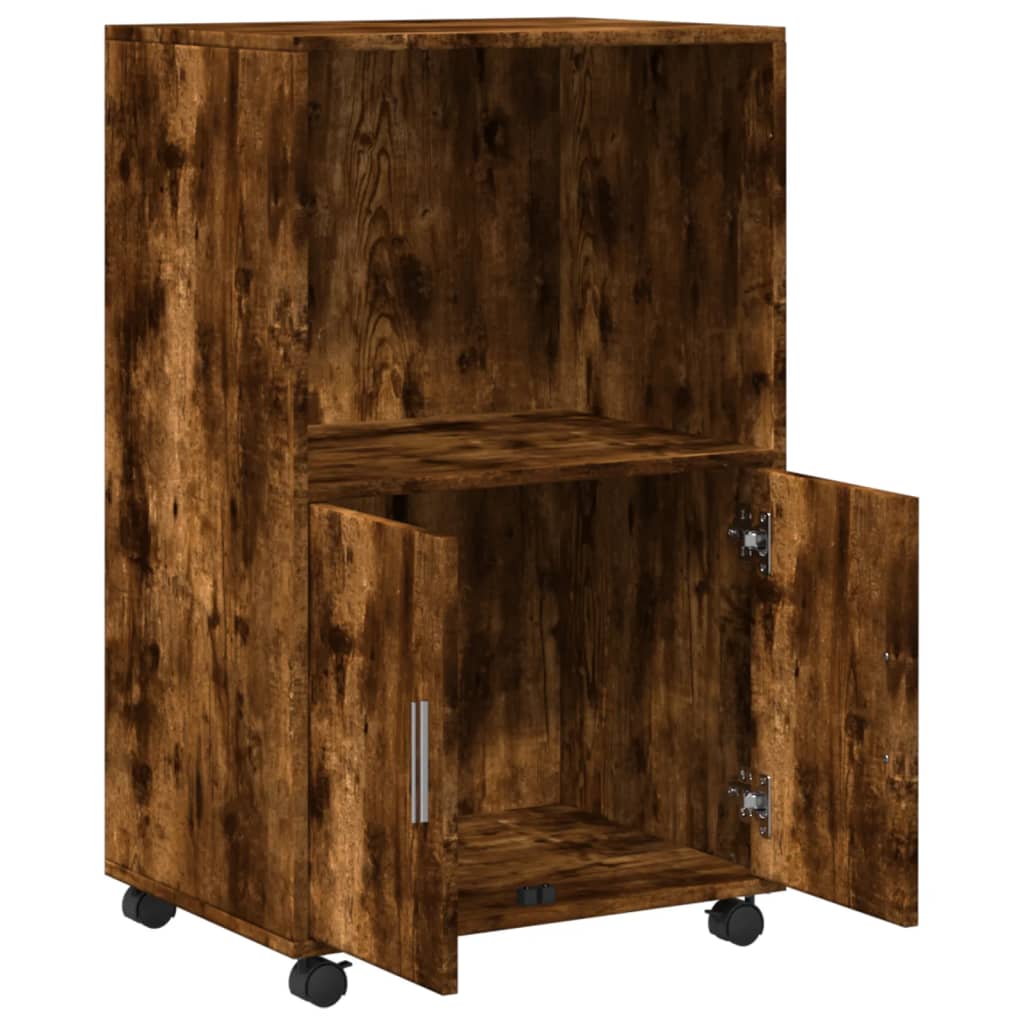rullebord 55x40x91 cm konstrueret træ røget egetræsfarve