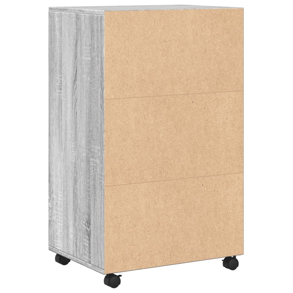 rullebord 55x40x91 cm konstrueret træ grå sonoma-eg
