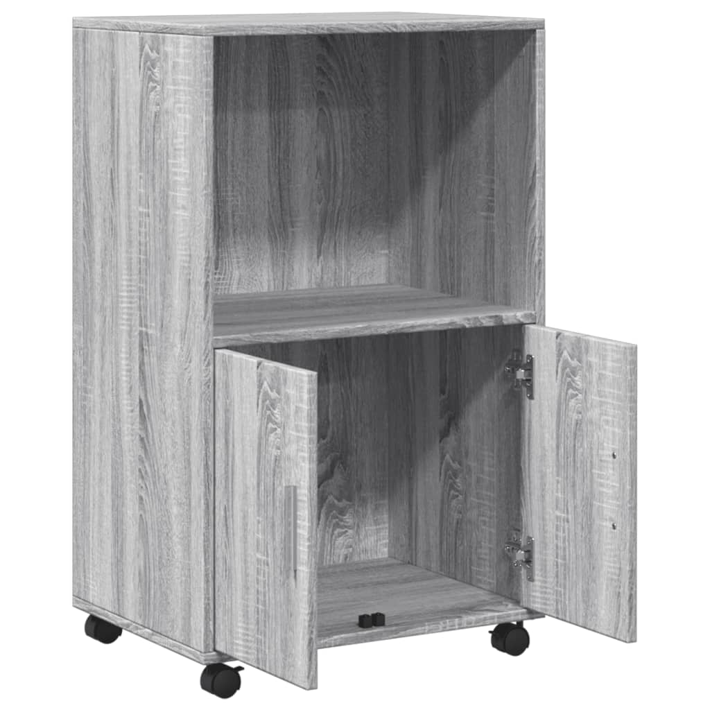 rullebord 55x40x91 cm konstrueret træ grå sonoma-eg
