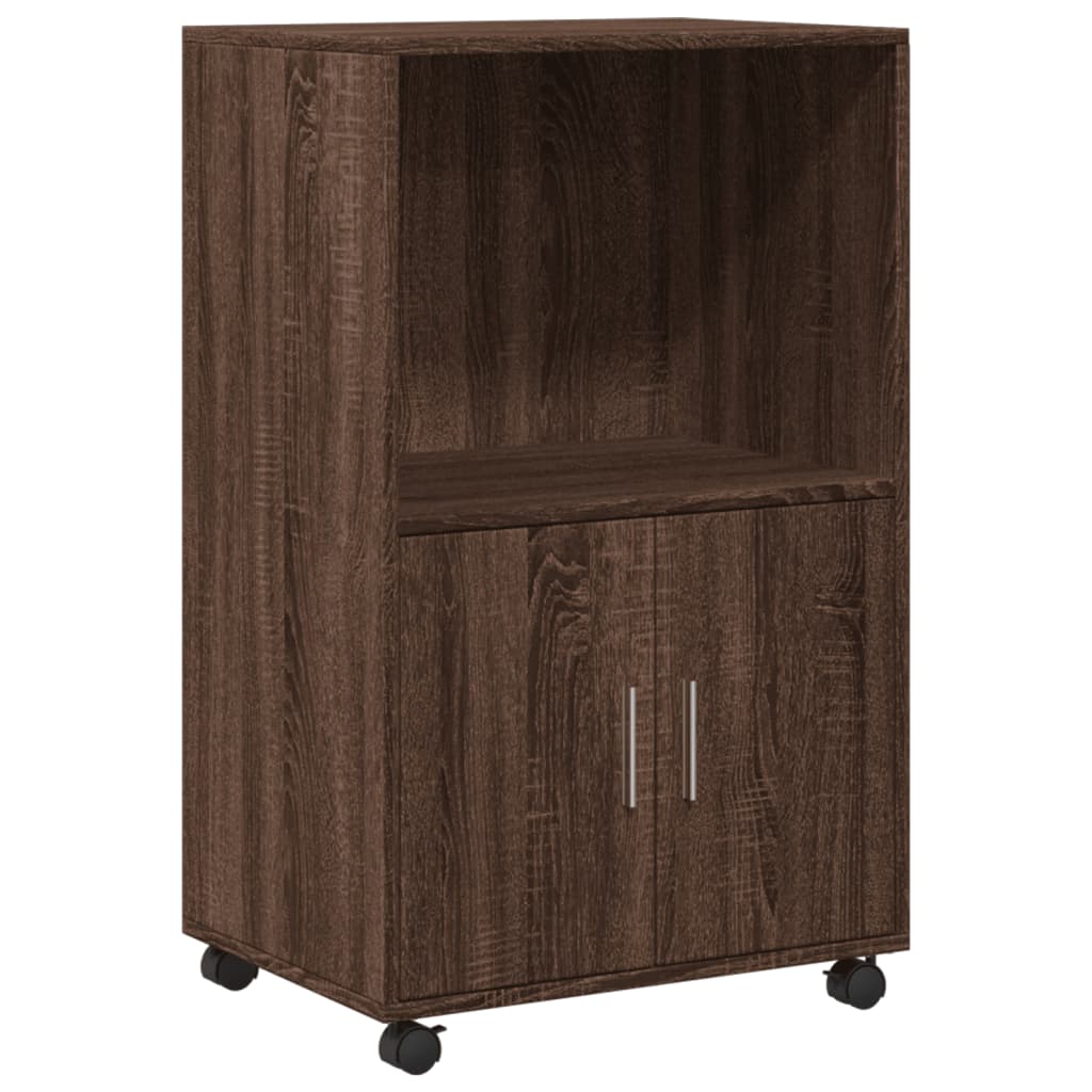 rullebord 55x40x91 cm konstrueret træ brun egetræsfarve